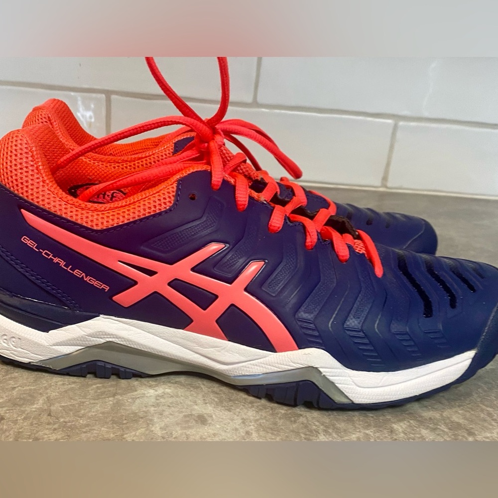 ASICS Gel-Challenger Shoes - Blue and Coral size 8